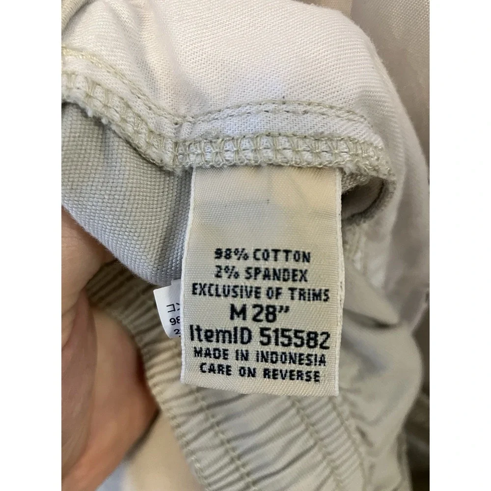 L.L. Bean Flex Pants Men's 28 Tan Flat Front Drawstring Waistband Cotton‎ Blend